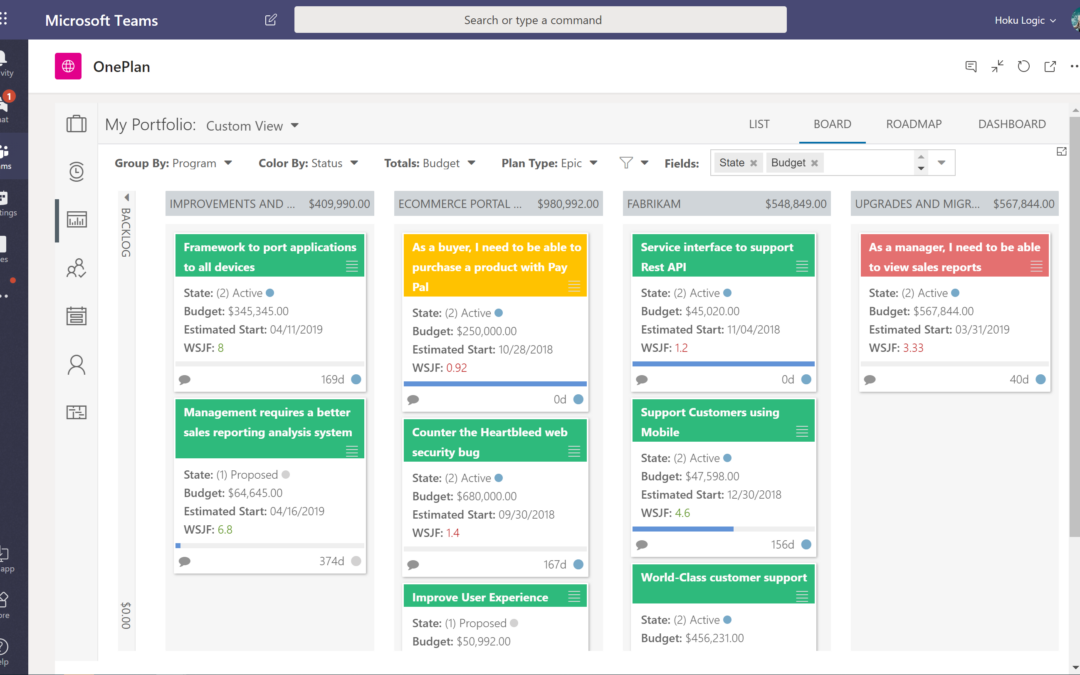 Portfolio Plan Board | OnePlan